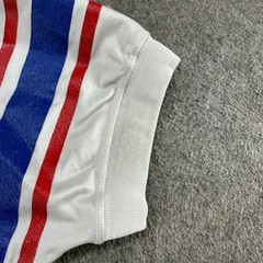 VINTAGE Russell Jersey Mens M White Blue Cropped Mesh Football Practice USA 90s