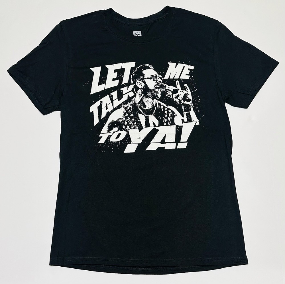 WWE Authentic LA Knight Let Me Talk To Ya! Wrestling Graphic Mens Black M Shirt