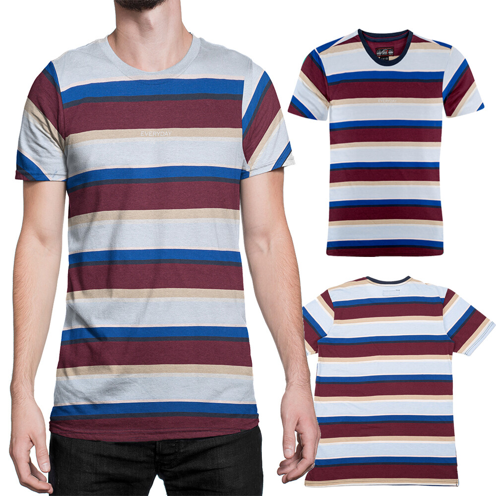 Beautiful Giant Men’s Fashion Tie Dye T-Shirt Crew Neck Sport Wear Burgundy Blue