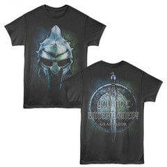 GLADIATOR Movie T-Shirt MAXIMUS BATTLE HELMET Official Merch 2 Side Stone Cotton