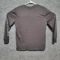 AC DC Back in Black Long Sleeve Shirt Gray Spellout Medium Rock Band Arm Graphic