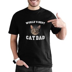 Funny World’s Best Cat Dad Tee, Custom Cat Photo Father’s Day Gift for Cat Owner