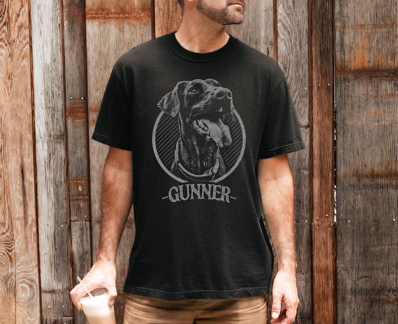 Custom Pet Portrait Comfort Tee Men Women Personalized Dog Cat Photo Shirt