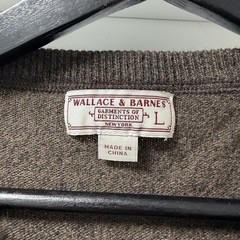 Wallace and Barnes Wool Henley Shirt Men’s Size: Large Brown Long Sleeve Thick