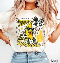 Funny Baseball Shirt Banana Character Sports Graphic Tee Cute Game Day Outfit