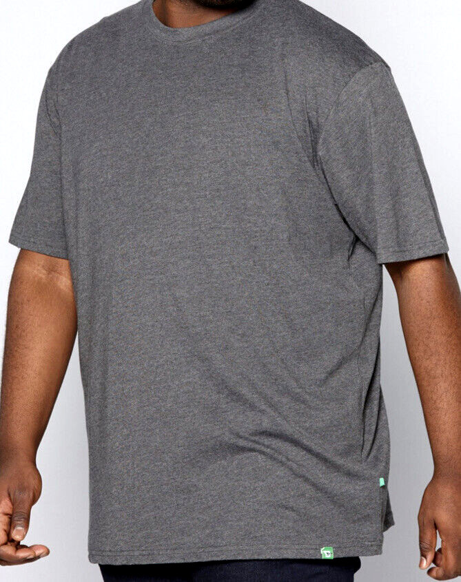 New Mens D555 Duke Big & Tall Premium Cotton Tee T Shirt Charcoal Marl Size 6XL