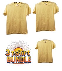 3 pack of Comfort Colors Yellow Adult Cotton Short Sleeve Crew Neck T Shirt
