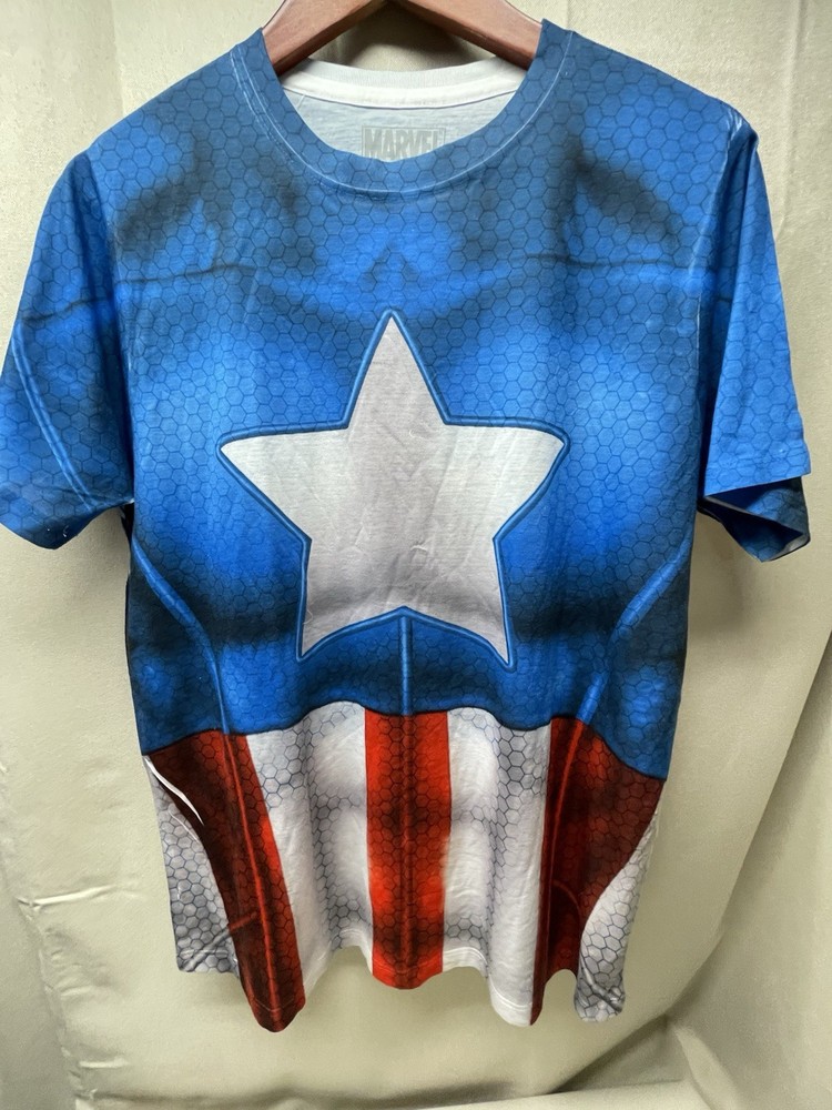 Marvel Mad Engine Men’s T-Shirt Size M Medium 38/40 Blue Short Sleeve