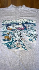 Vintage 90’s Oneita Winter Snow Scene Single Stitch Tee.🔥