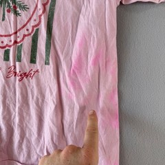 Super Mrkt Merry & Bright Christmas Tree Graphic Tee Pink Unisex Size M/L Fair
