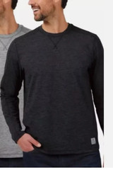 Rugged Elements Men’s One-Piece Sueded Long Sleeve Crew Tee, Black, Size XL