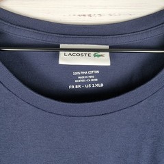 Lacoste Pima Cotton T Shirt Men’s Sz FR 8R 1XLB Navy Blue Crew Neck *Read Below*