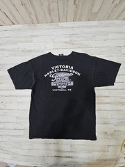 Harley Davidson Old english T-shirt World Famous Sz Large Biker Victoria Texas