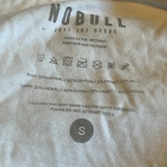 NOBULL Mens White Long Sleeve Henley Shirt Modal Cotton Stretch Training Top