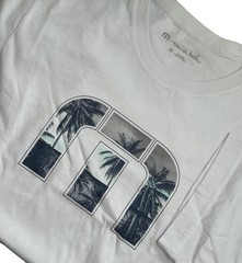 Travis Mathew Hawaiian Tee Mens Sz Medium, Logo, White, Short Sleeve NWT