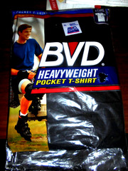 BVD BLACK SHORT SLEEVE HEAVYWEIGHT T-SHIRT WITH 1 POCKET SZ XL 46-48 NEW IN PKG