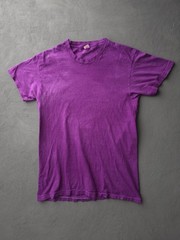 Vintage 1980s Hanes Purple Cotton Crewneck T-shirt Dyed Faded USA Made M