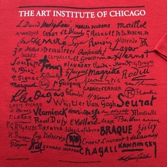 Vintage 90s Art of Chicago Museum Tee Van Gogh Degas Seurat Picasso Rembrandt