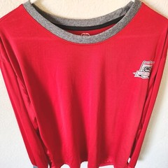 Ecko Unltd T Shirt Mens XL Red Long Sleeve 100% Polyester Jersey Fabric