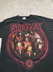 VINTAGE 2001 Slipknot T Shirt Adult Large Black Y2k Band Rock Metal Hanes Heavy