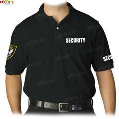 MEN’S PRINTED SECURITY POLO T-SHIRT UNIFORM EMBROIDERY BADGE POLICE STAFF PARTY