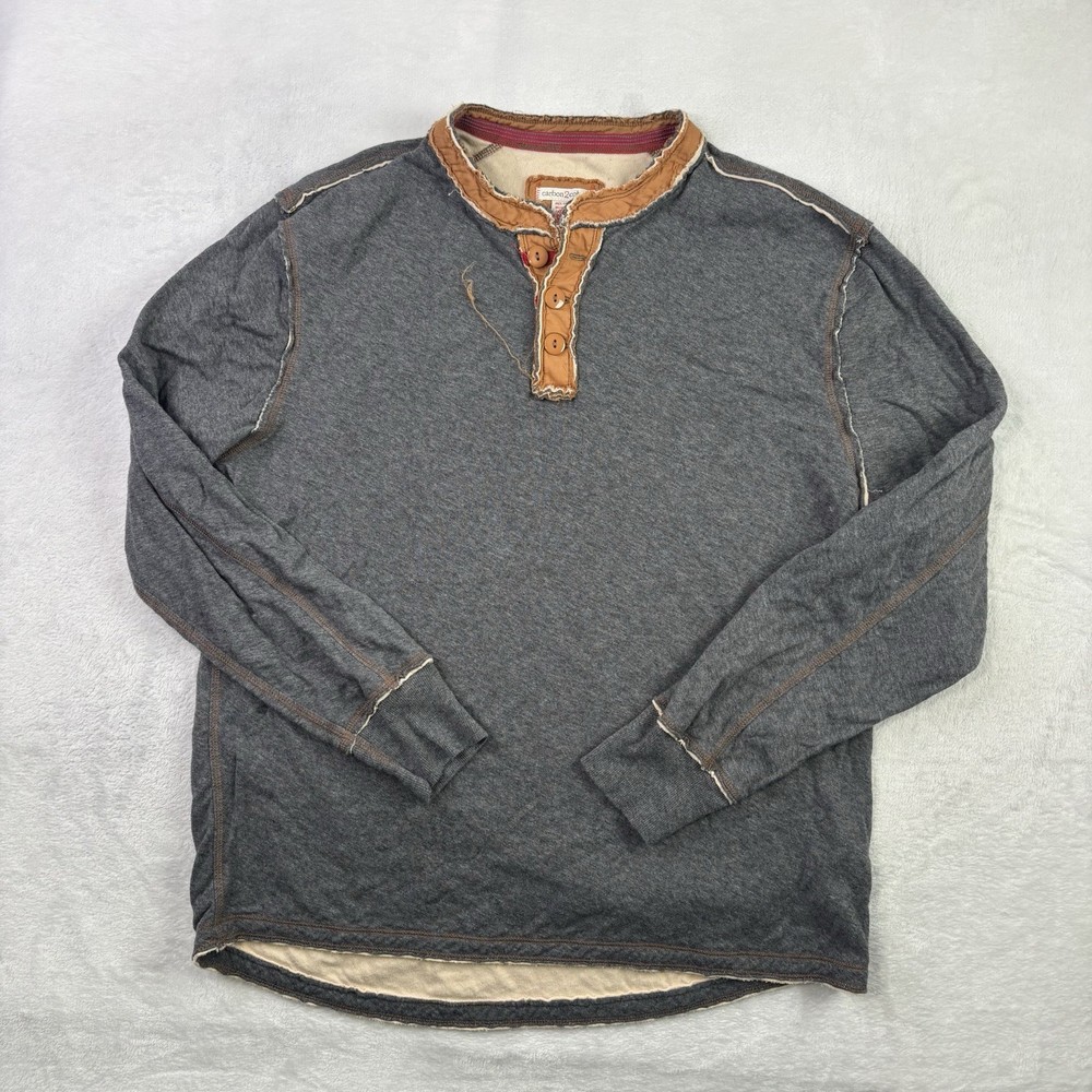 Carbon 2 Cobalt Henley Grey Long Sleeve Shirt Men’s Large