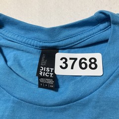 District Men Shirt Size S Blue Summer Strong Activewear Logo Short Sleeve 44