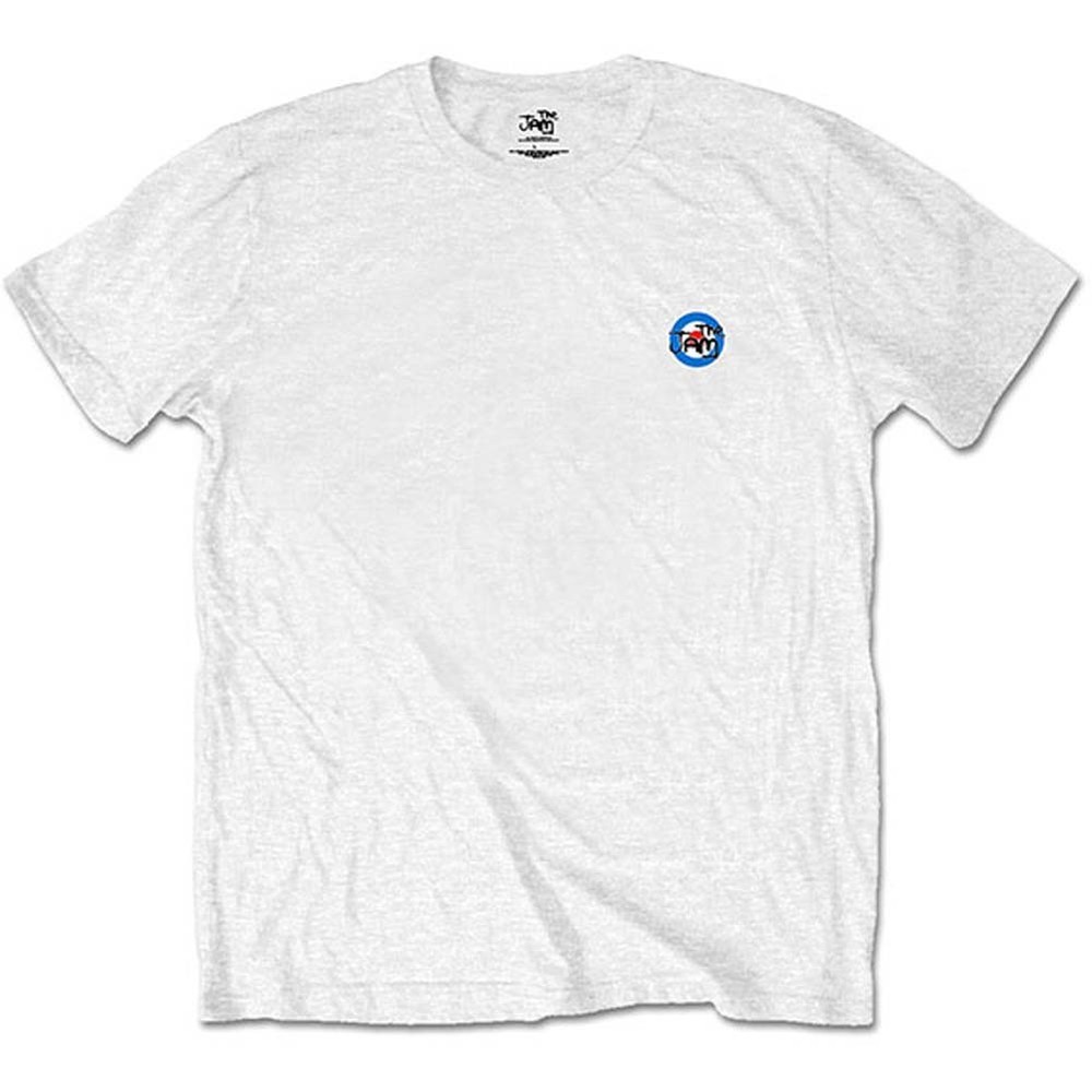 Men’s Jam Target Logo (Back Print/Retail Pack) Slim Fit T-shirt Small White
