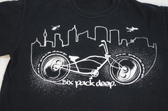 Six Pack Deep Bicycle Cycling Beer Drinking Skyline Shirt
