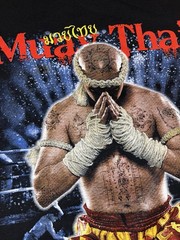 NEW Muay Thai Thailand Boxing Sparkle T-Shirt MEDIUM Saffar MMA Tattoo NWOT