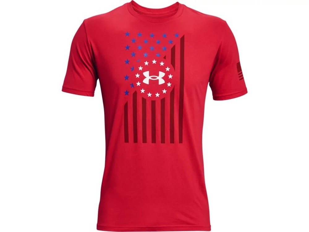 Under Armour 1365053 Men’s UA Freedom Front Flag T-Shirt – Red – Small