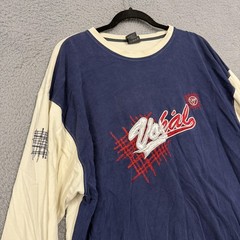 Vokal Shirt Mens 3XL Blue Cream Long Sleeve Embroidered Applique Streetwear