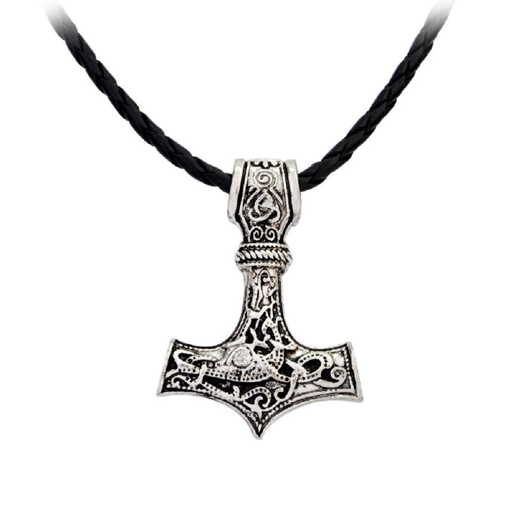 Men’s Stainless Steel Chain Viking Norse Thor’s Hammer Necklace Mjolnir Penda…