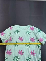 Vibes Pot Leaf TShirt Mens Small Graphic Print Green Purple Slim Fit