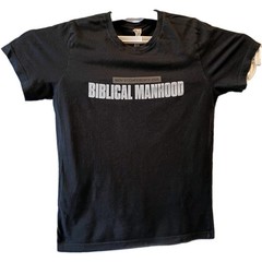 T-Shirt Men’s M Black Biblical Manhood 2025 Be A Man Be Like Jesus Christian