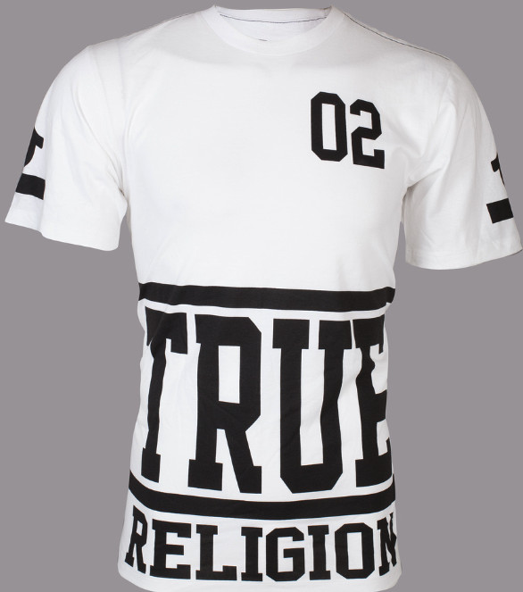 $95 TRUE RELIGION White Black STARTER Oversized Fit Designer Graphic T-shirt NWT