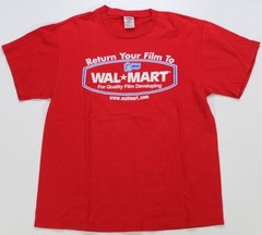 Rare VTG DELTA Walmart Film Developing Graphic T Shirt Y2K Camera Promo Red SZ L