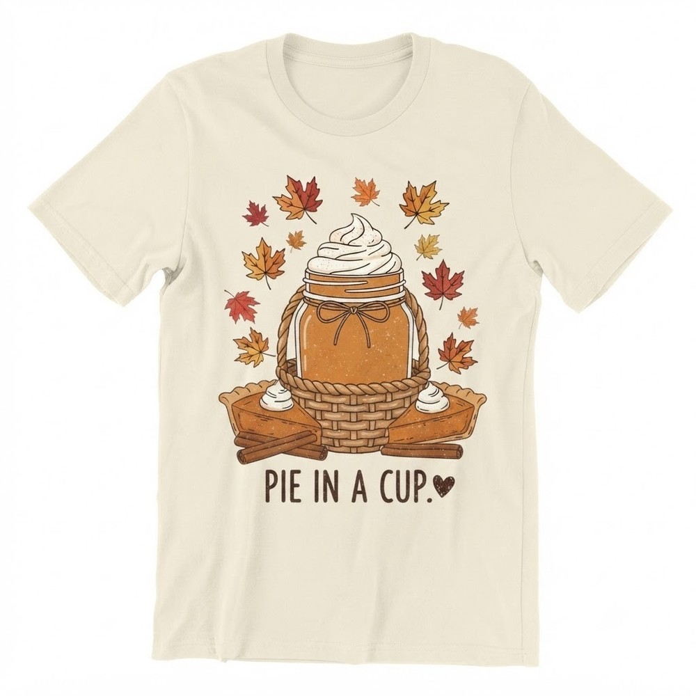 Pie In A Cup Cute Pumpkin Spice Autumn Thanksgiving Dessert T-shirt