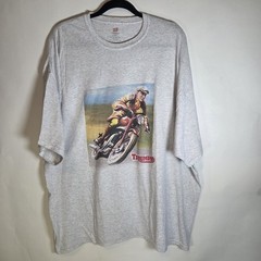 Triumph Motorcycle 3XL Gray Hanes Comfortblend Tshirt Vintage 80s