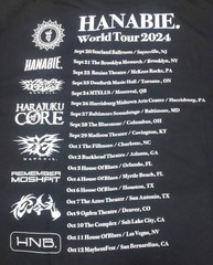 Hanabie. World Tour 2024 FacesTee XL Official Band T-Shirt