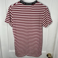 Civil Regime Men’s S Red/White Striped Logo Crew Neck Short Sleeve T-Shirt
