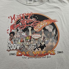 Las Vegas Shirt Mens Large White 2005 New Year Centennial 100 Years Graphic Tee