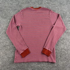 NWT Levi’s Thermal Shirt Men Medium Red Blue Striped Waffle Knit Crew Neck Long