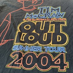 Anvil Tim McGraw Out Loud Summer Tour T-Shirt Medium Black 2004 Concert Tee
