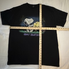 Gildan Peanuts Snoopy Halloween Shirt Large Black Mummy Woodstock Happy Haunting