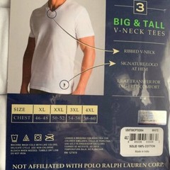 U.S. Polo Assn. Classic V-neck T-Shirt S M L XL XLT 2XLT 3XLT 4XLT