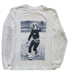 Bob Marley Men’s Large Reggae Boyz Rock Soccer Football White L/S Tee New