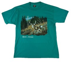 Vintage 1992 Meeker Colorado Nature Scenic Deer Art Print T Shirt Outdoor SZ XL