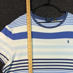 Polo Ralph Lauren Men’s XXL Blue White Striped Classic Fit Short Sleeve T-Shirt