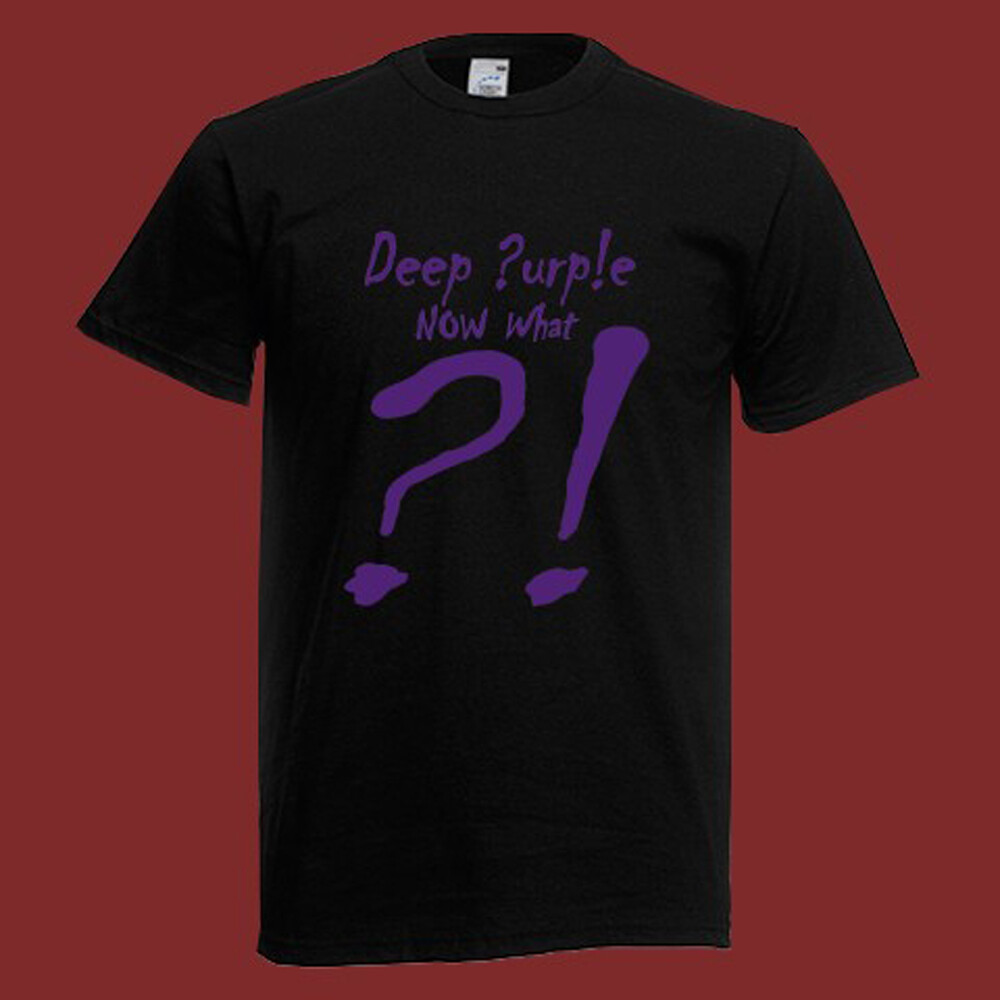 DEEP PURPLE NOW WHAT Men’s Black T-Shirt Size S-5XL